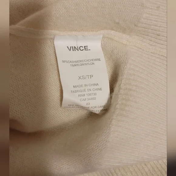 Vince Cream Cashmere Sweater